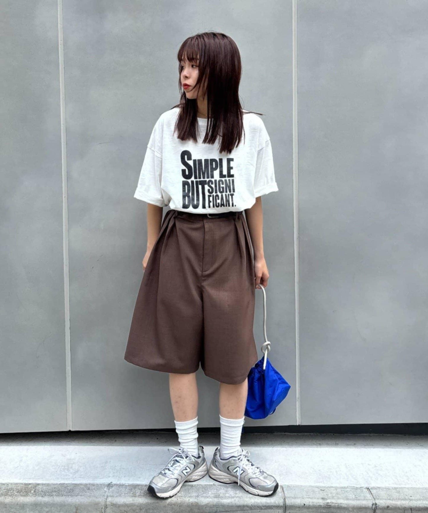 UNISEX 褶皺闊腿短褲