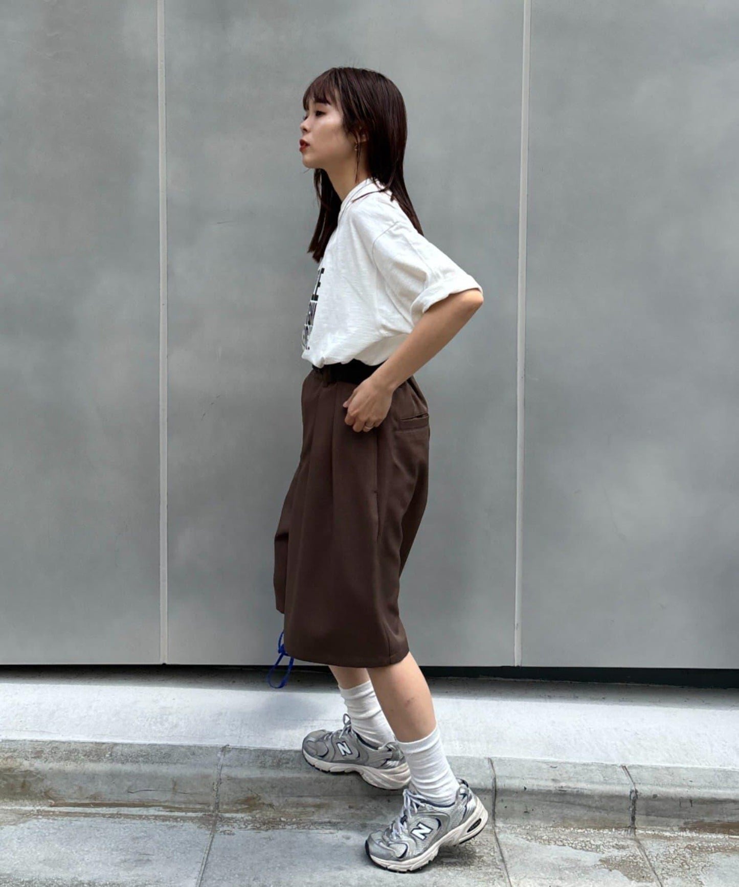 UNISEX 褶皺闊腿短褲