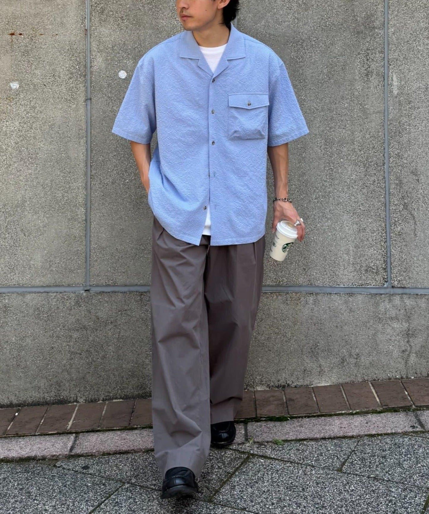 男女同款 輕盈彈力 闊腿褲