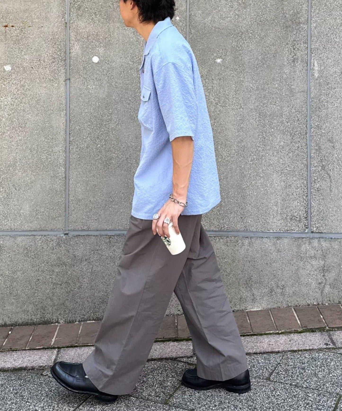 男女同款 輕盈彈力 闊腿褲