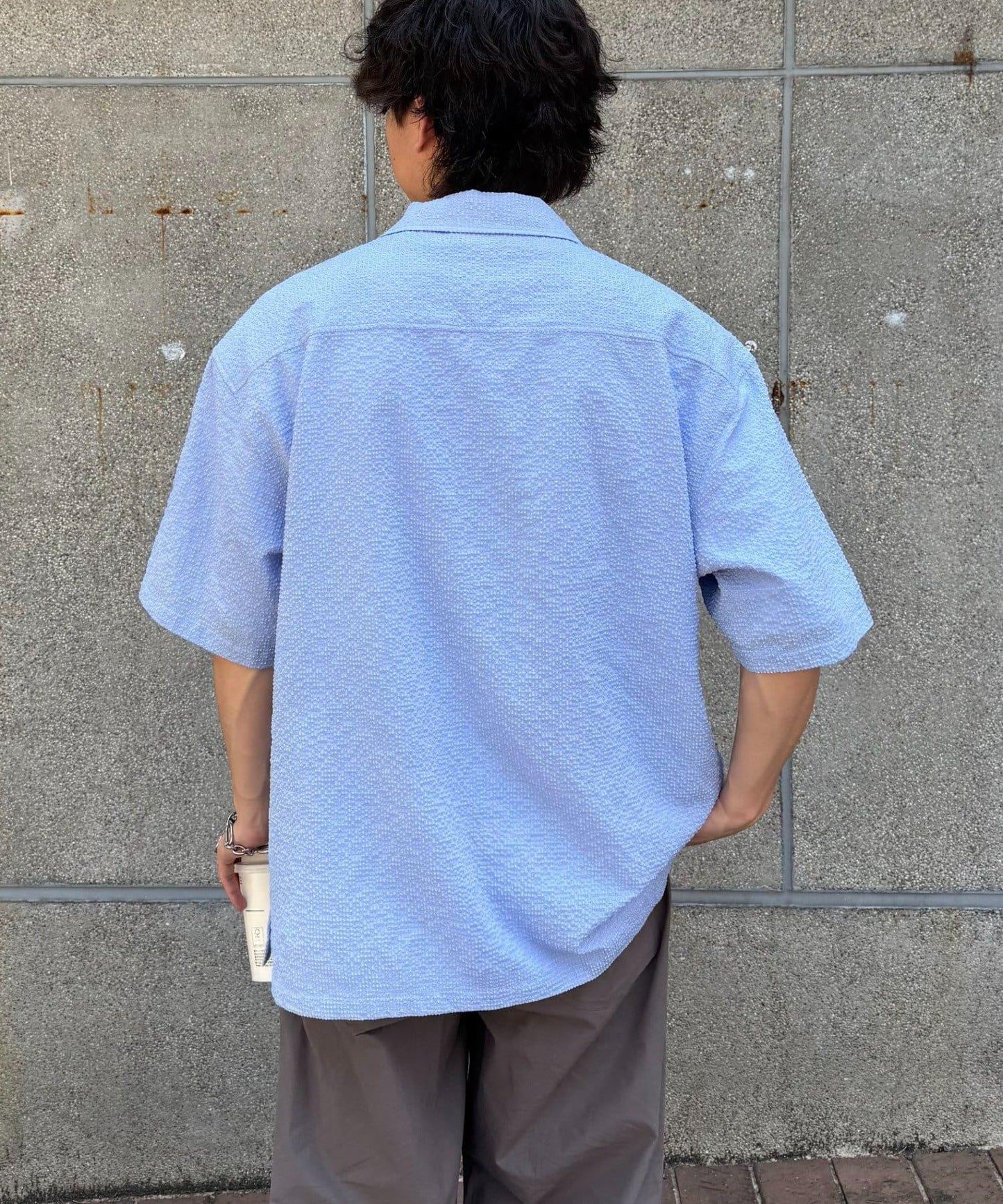 男女同款 透氣 泡泡紗 襯衫