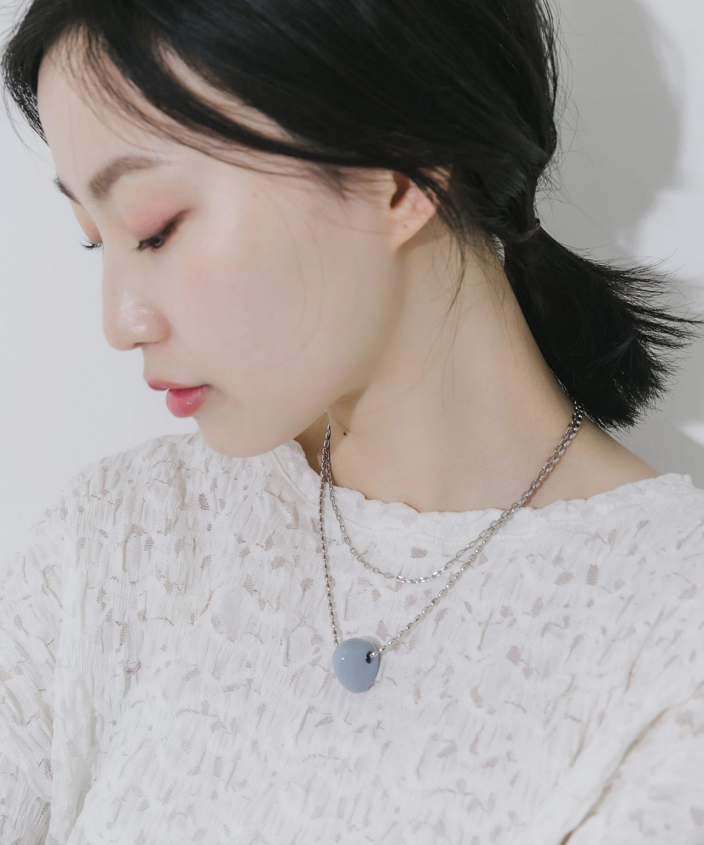 彩色裝飾雙件套鏈條項鍊