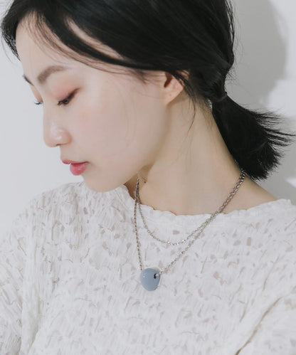 彩色裝飾雙件套鏈條項鍊