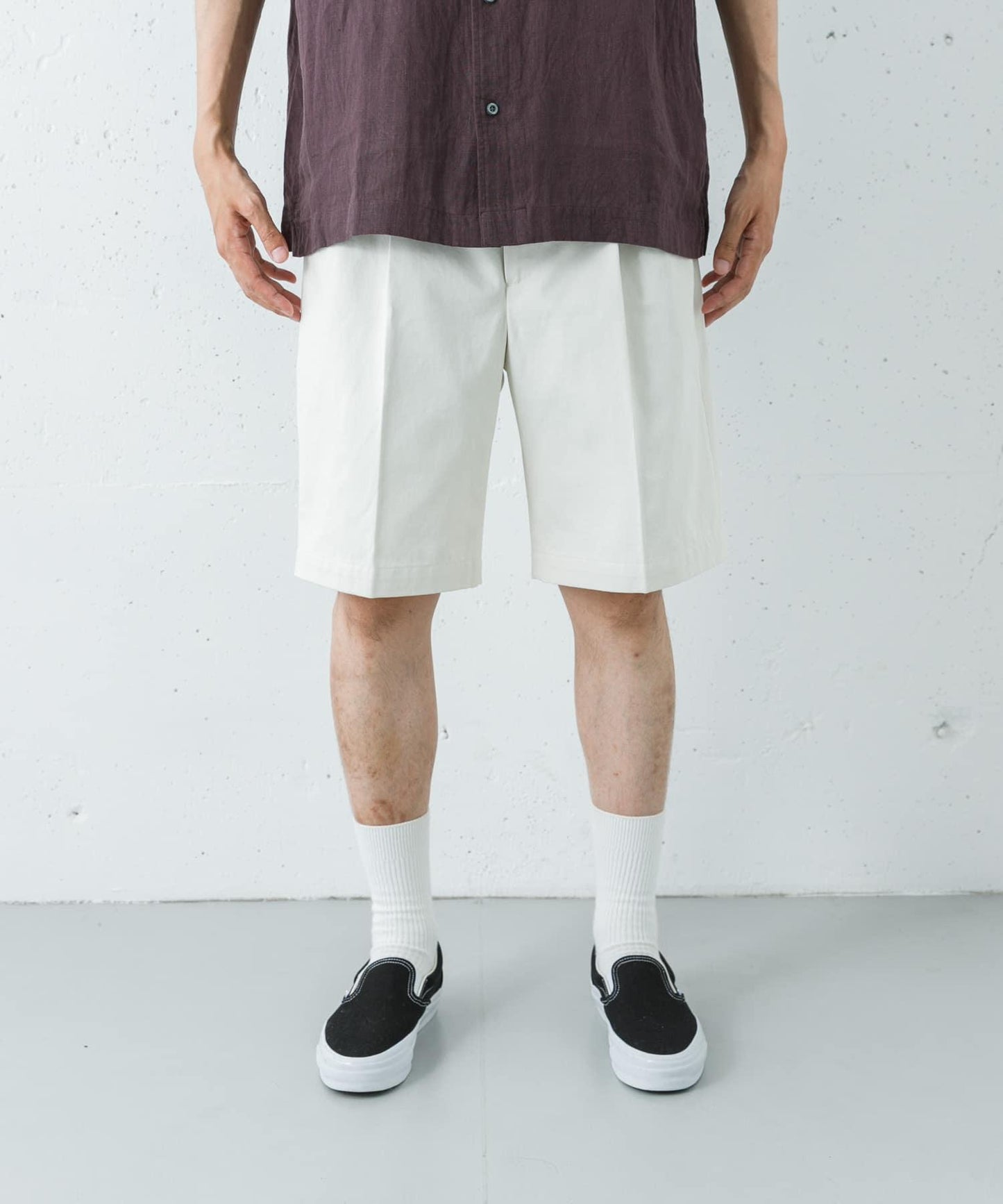 聯名款 BROOKS BROTHERS×URBAN RESEARCH 抽褶設計 PLEAT SHORTS 短褲