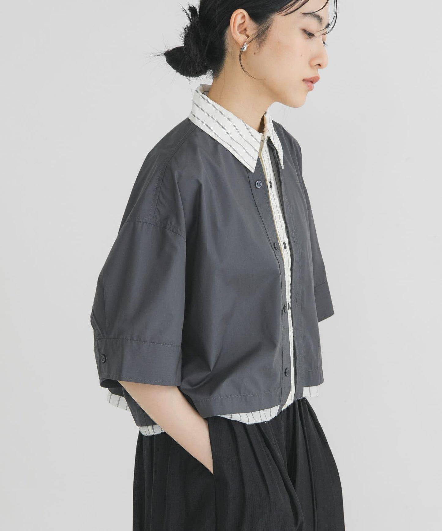 假兩件層次感 BOX版型 襯衫