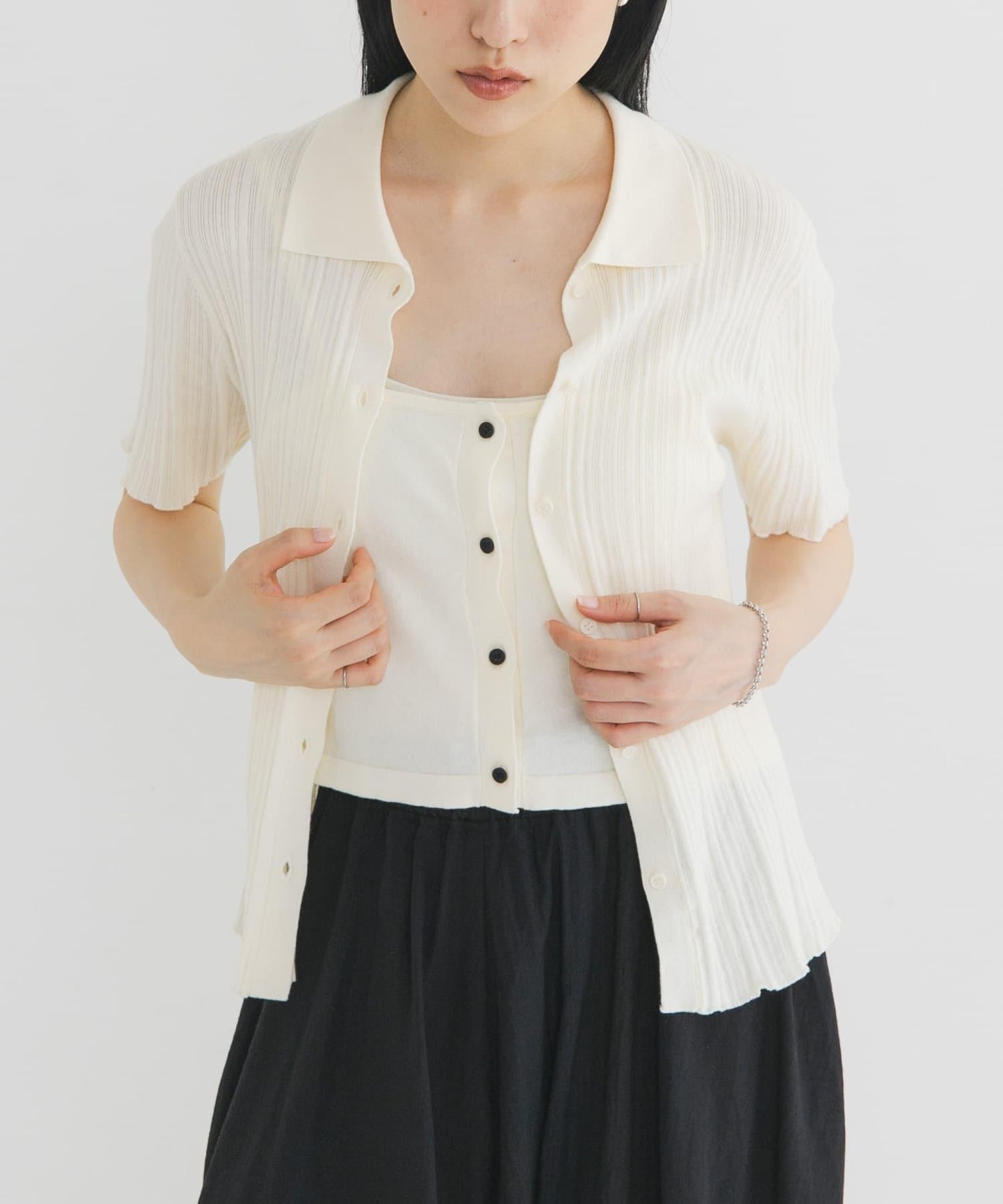 背心套裝針織襯衫