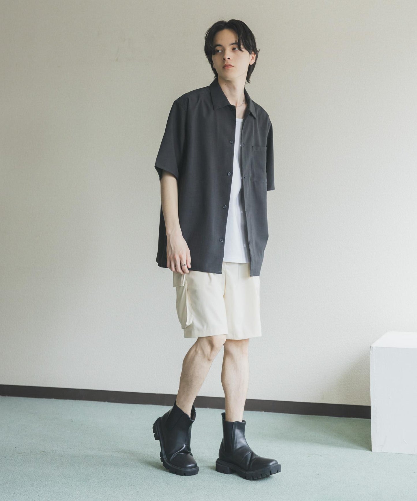 易護理速幹 亞麻質感 常規領 襯衫