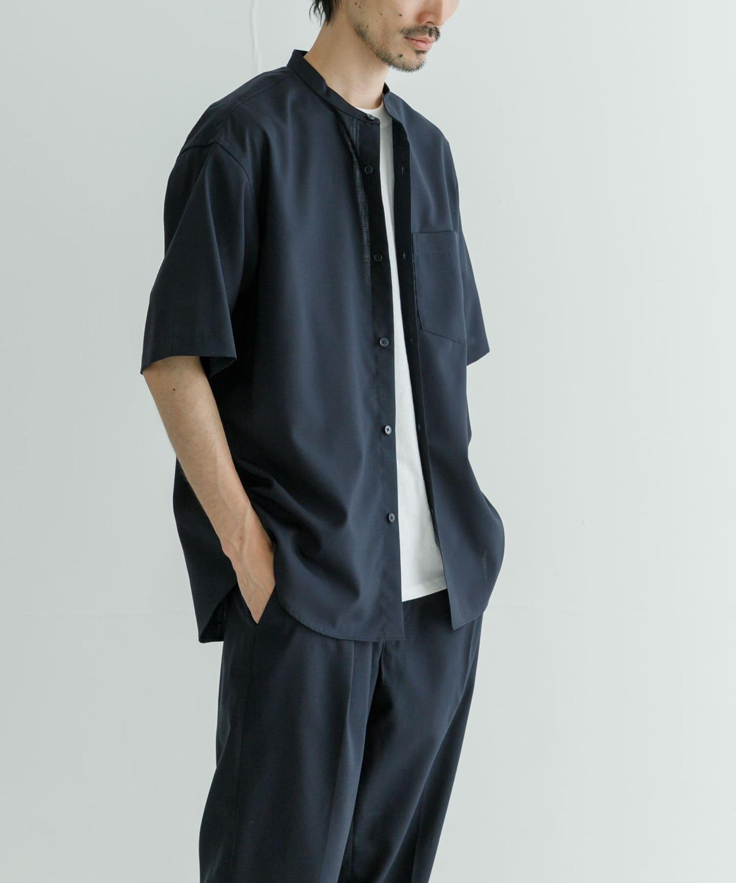 TRON WOOL 立領襯衫
