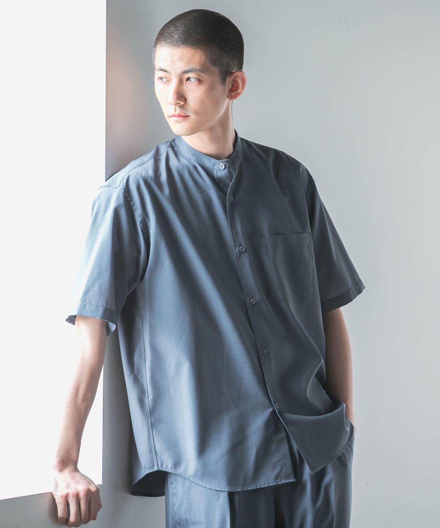 TRON WOOL 立領襯衫