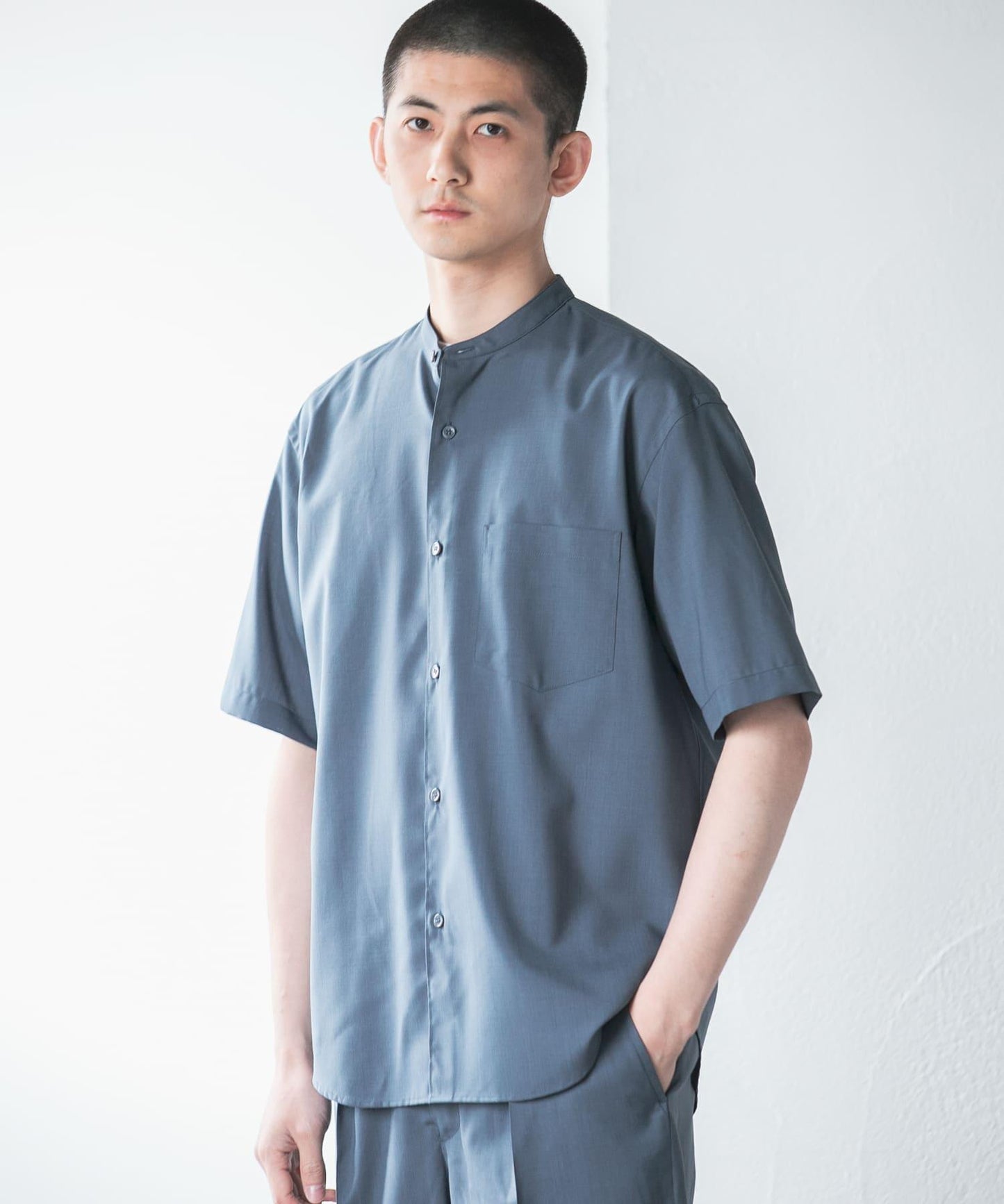 TRON WOOL 立領襯衫