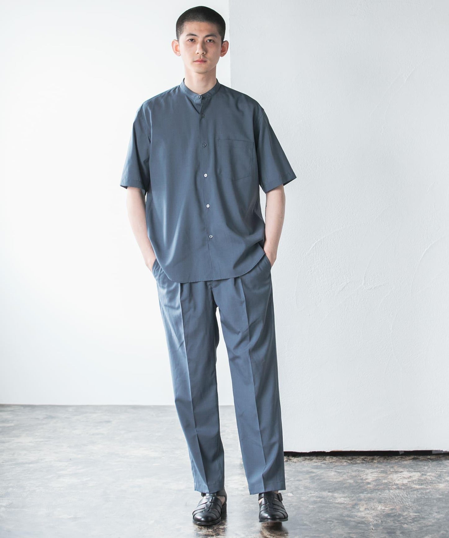 TRON WOOL 立領襯衫