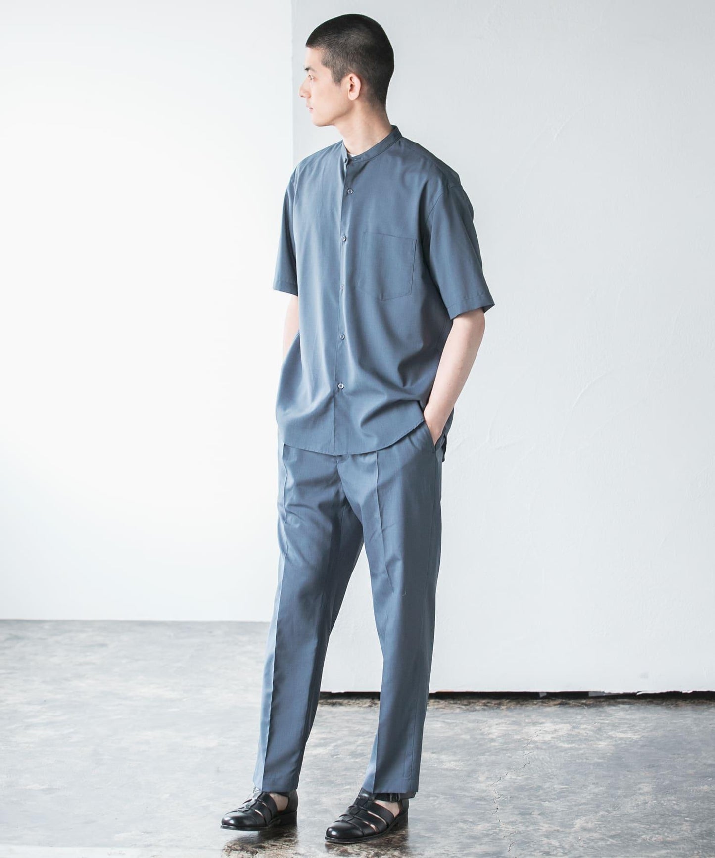 TRON WOOL 立領襯衫