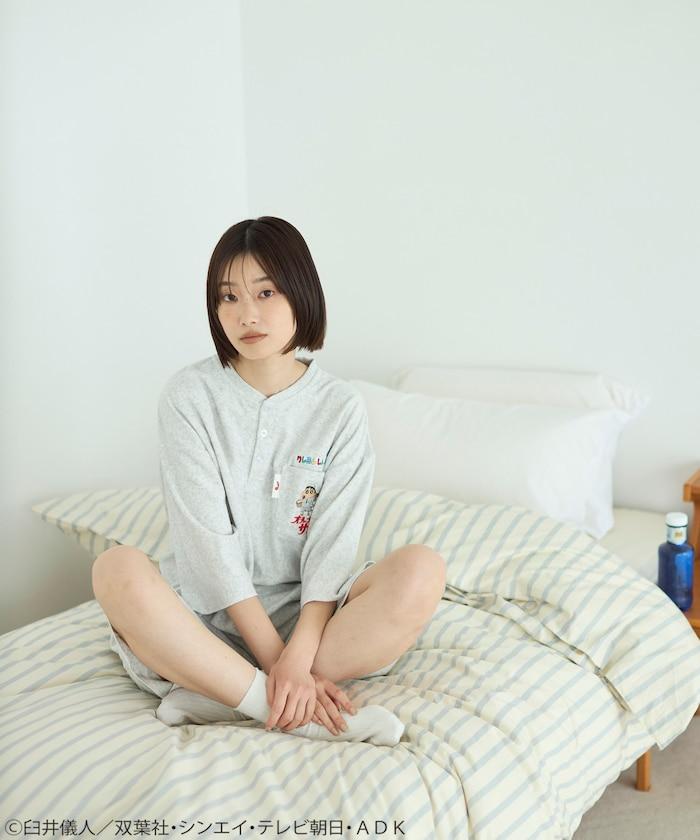《蠟筆小新》 SAUVENIR × FREAK'S STORE 聯名 毛巾布館內服套裝 附束口袋