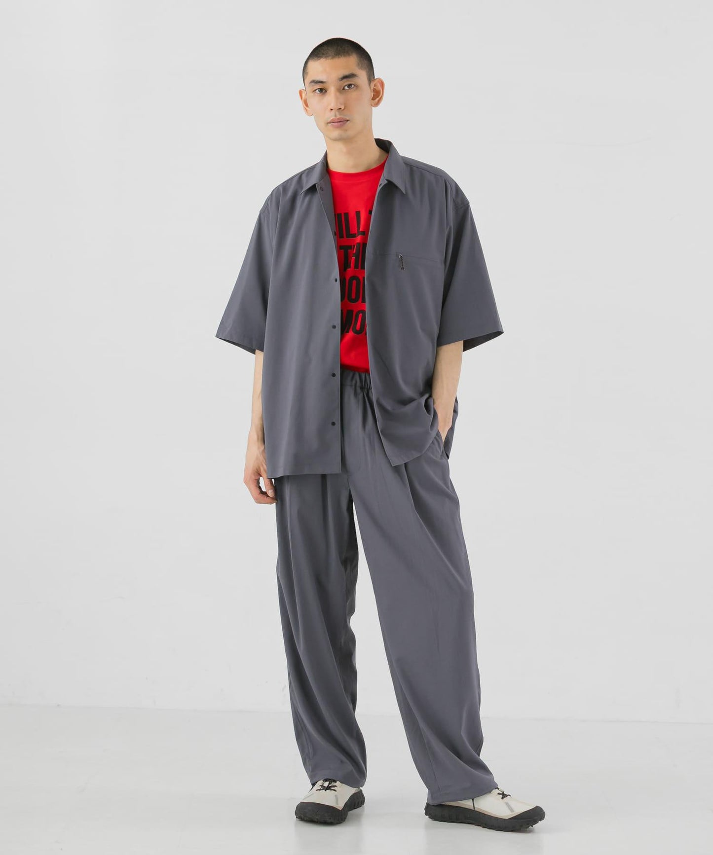 SMOOTH WOOLY LIKE 短袖襯衫