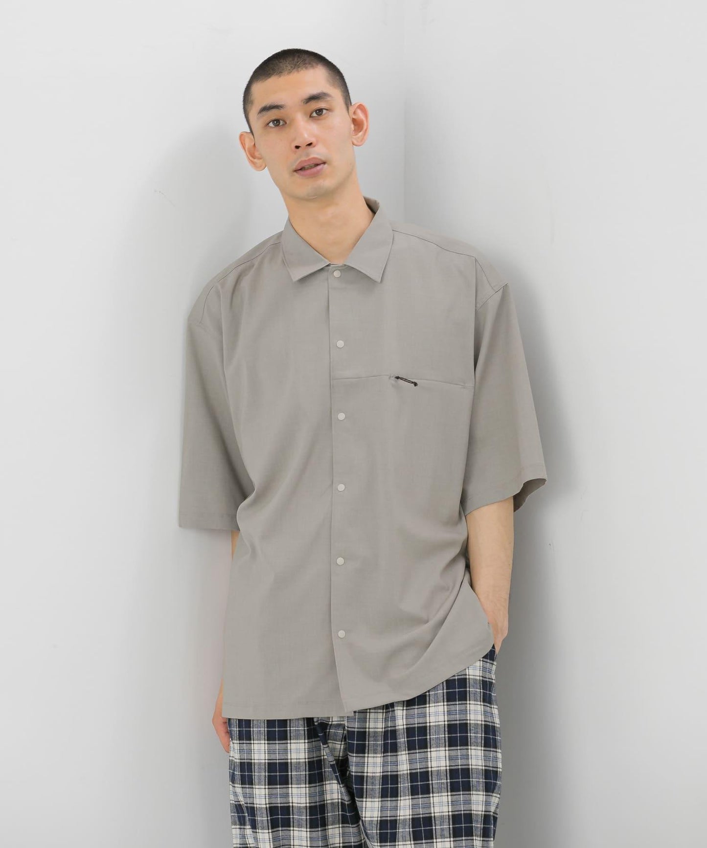SMOOTH WOOLY LIKE 短袖襯衫