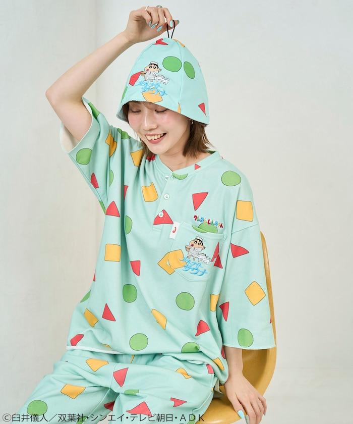 《蠟筆小新》 SAUVENIR×FREAK'S STORE 聯名 加絨室內服套裝 附抽繩揹包
