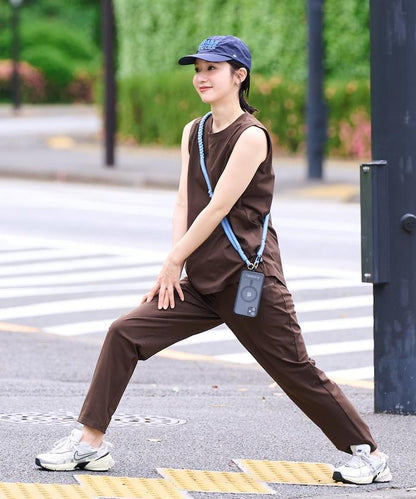 吸水速幹 接觸涼感 防紫外線 無袖 スピードライ 功能套裝（上衣＋褲子）