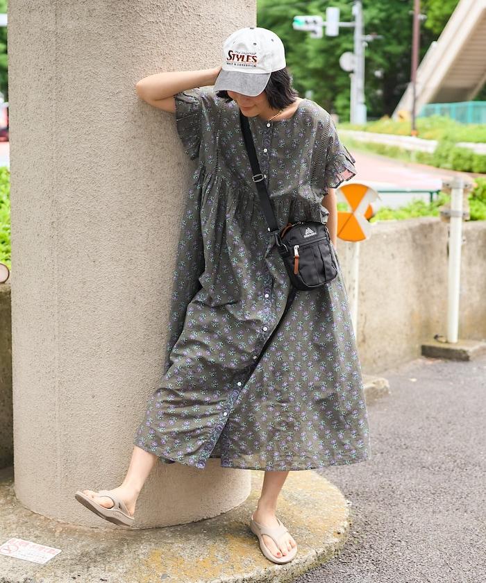 印度風花卉印花連衣裙