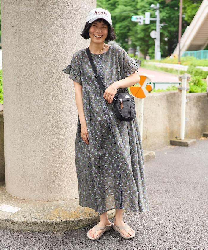 印度風花卉印花連衣裙