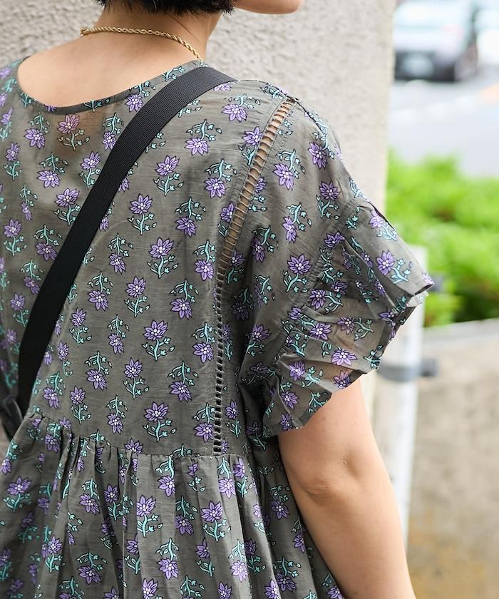 印度風花卉印花連衣裙