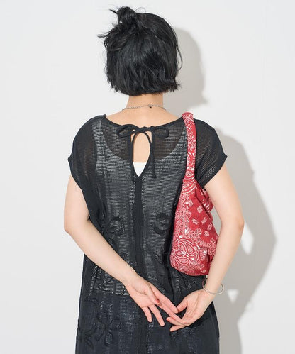 印度網紗刺繡無袖連衣裙