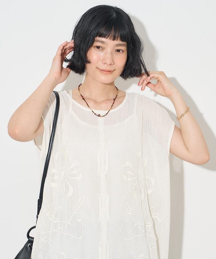 印度網紗刺繡無袖連衣裙