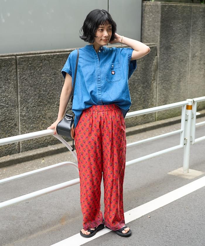 印度花卉印花褲子