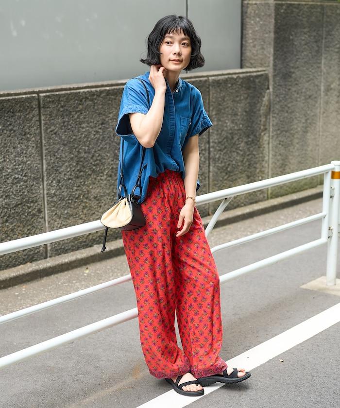 印度花卉印花褲子