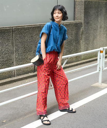 印度花卉印花褲子