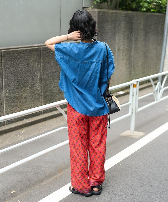 印度花卉印花褲子