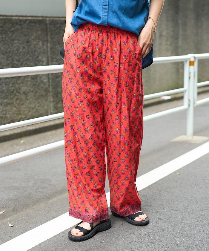 印度花卉印花褲子
