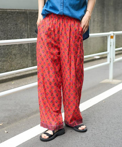 印度花卉印花褲子
