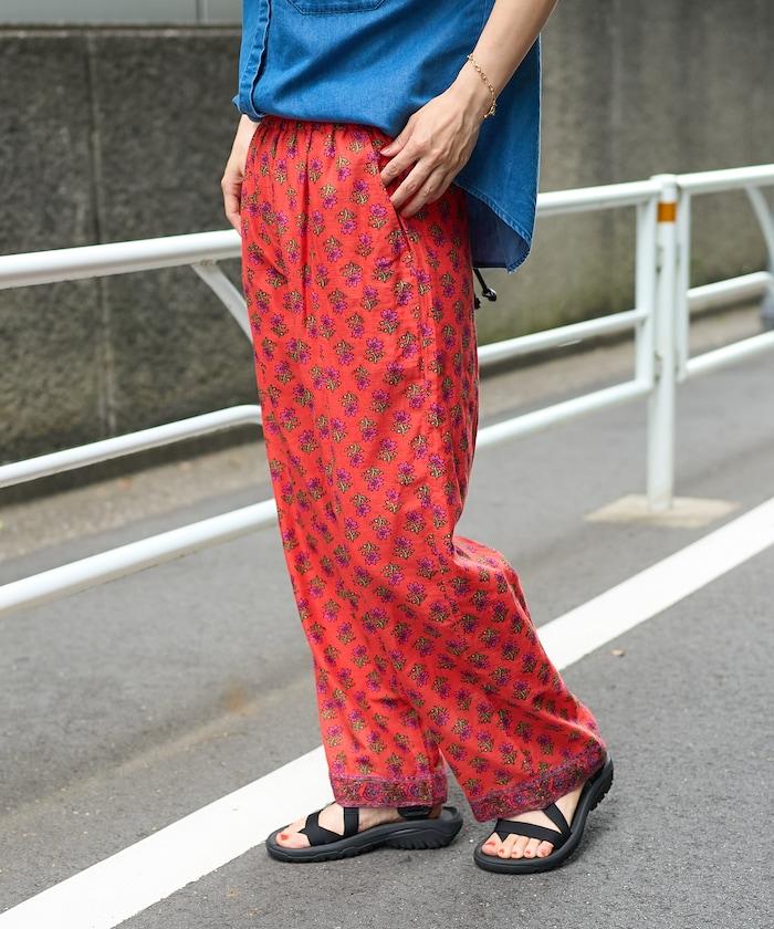 印度花卉印花褲子