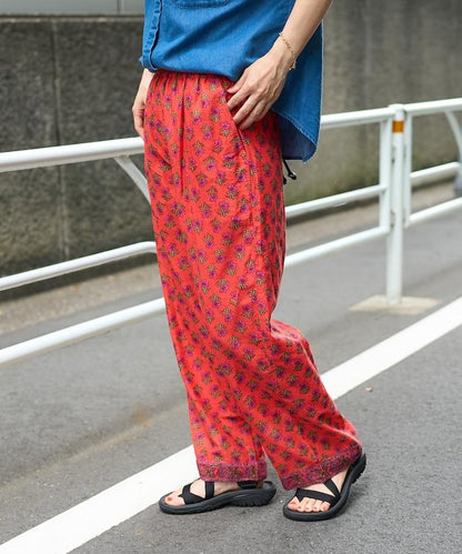 印度花卉印花褲子