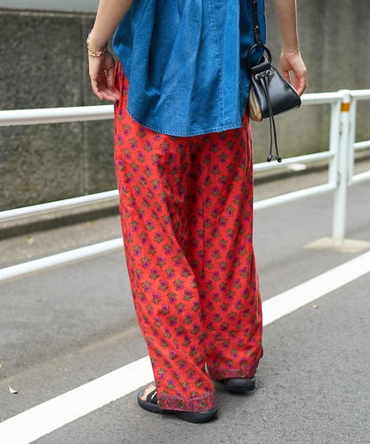 印度花卉印花褲子