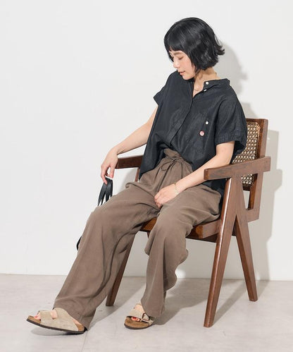 萊賽爾牛仔法式短袖襯衫