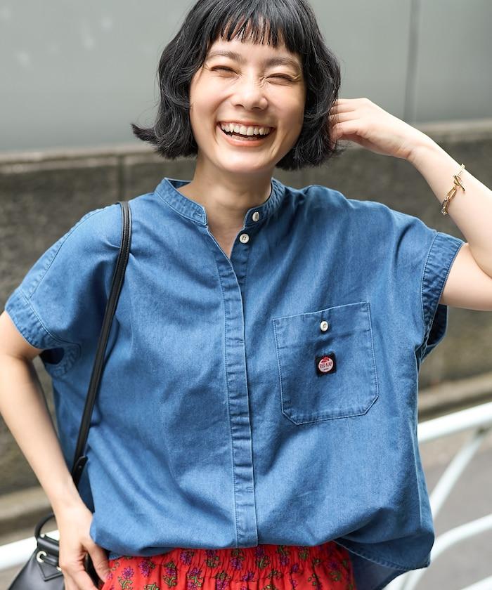 萊賽爾牛仔法式短袖襯衫