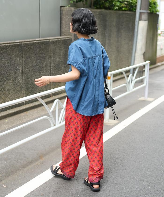 萊賽爾牛仔法式短袖襯衫
