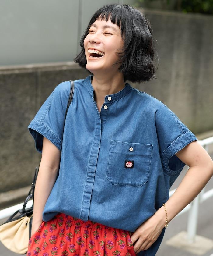 萊賽爾牛仔法式短袖襯衫