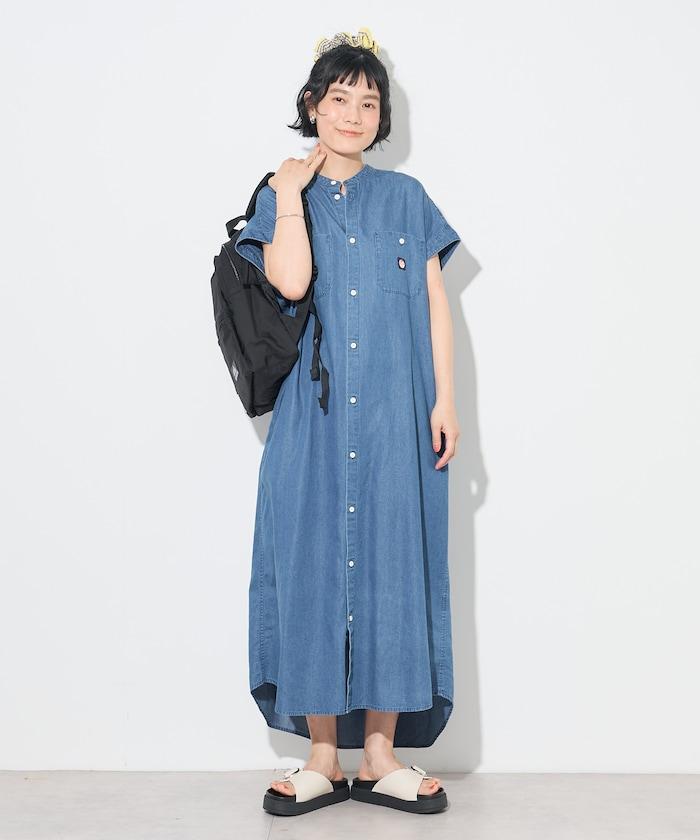 天絲牛仔 法式袖 連衣裙