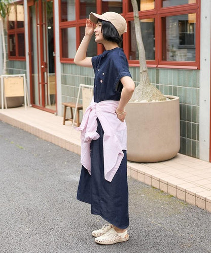 天絲牛仔 法式袖 連衣裙