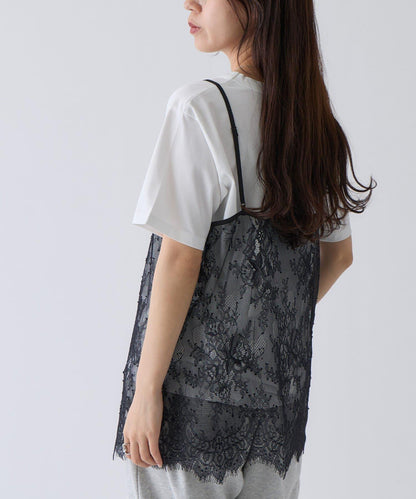 蕾絲吊帶拼接T恤