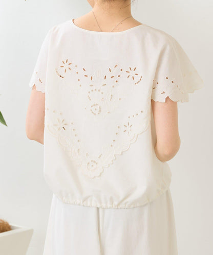 花朵鏤空拼接刺繡 襯衫 BL