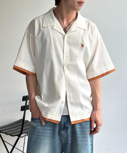 U.S. POLO ASSN. 假兩件設計 短袖襯衫