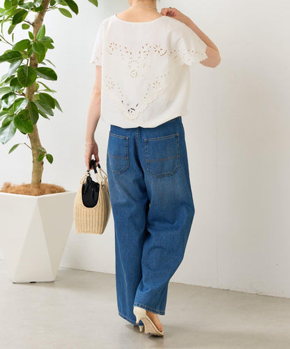 花朵鏤空拼接刺繡 襯衫 BL