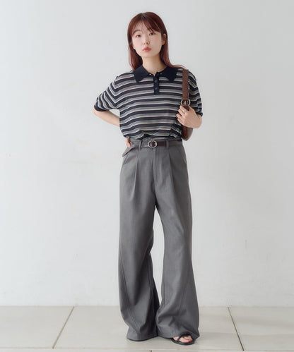 透紗條紋POLO衫
