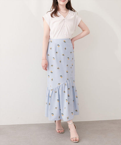 前排扣美人魚半身裙