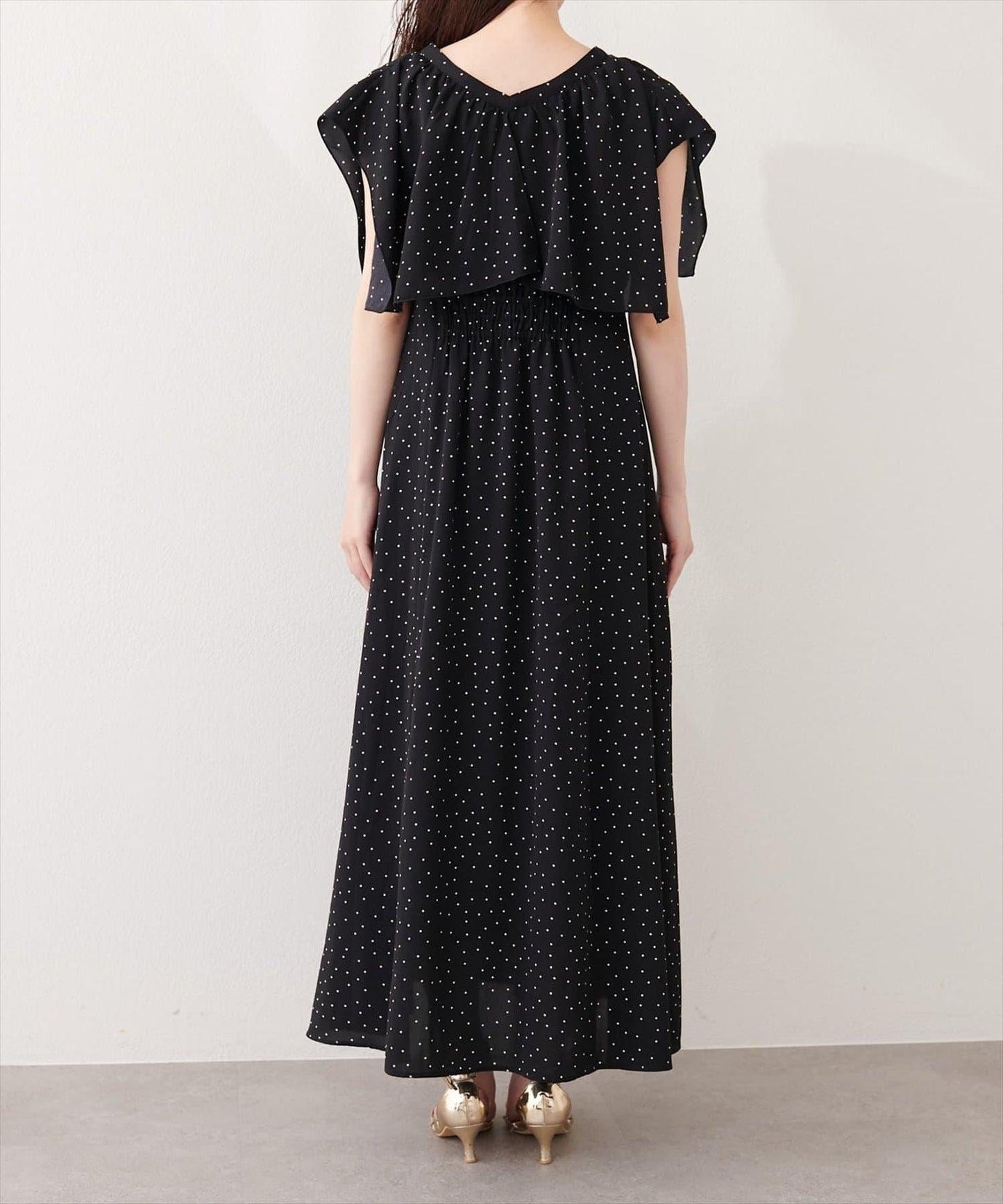 荷葉領無袖連衣裙