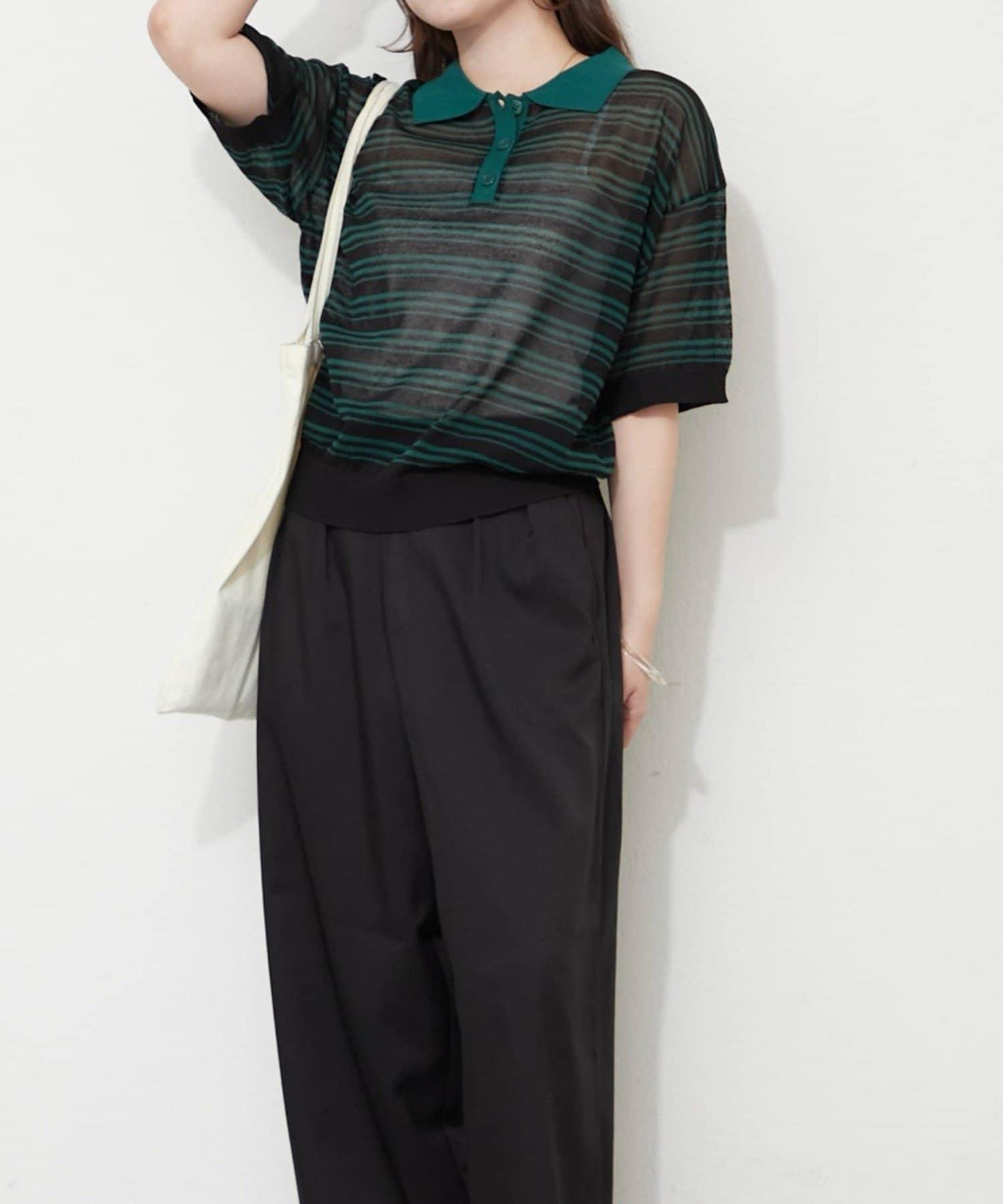 透感條紋Polo衫