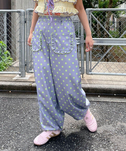 HELLO.SANFRANCISCO/ハローサンフランシスコ 波點 荷葉邊口袋 蓬鬆廓形 褲子